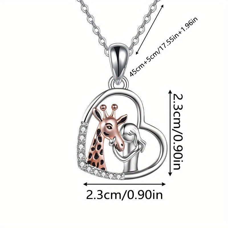 Romantic Giraffe Heart Necklace