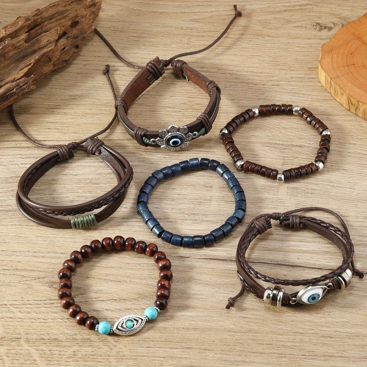 Vintage Boho Evil Eye Bracelet Set