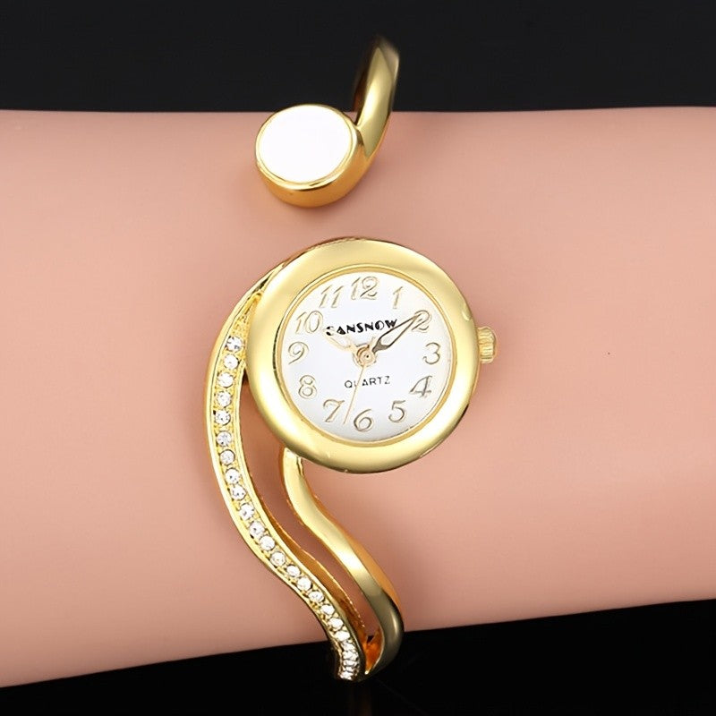 Elegant Crystal Cuff Watch