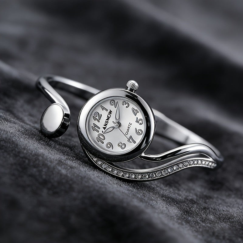 Elegant Crystal Cuff Watch