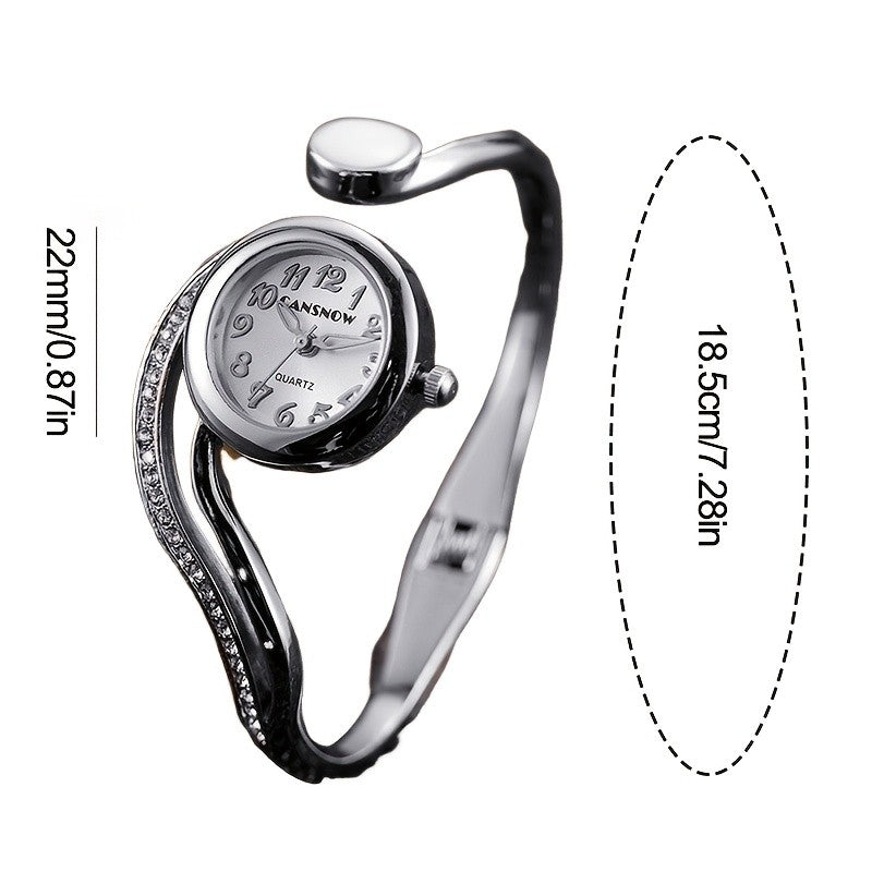 Elegant Crystal Cuff Watch