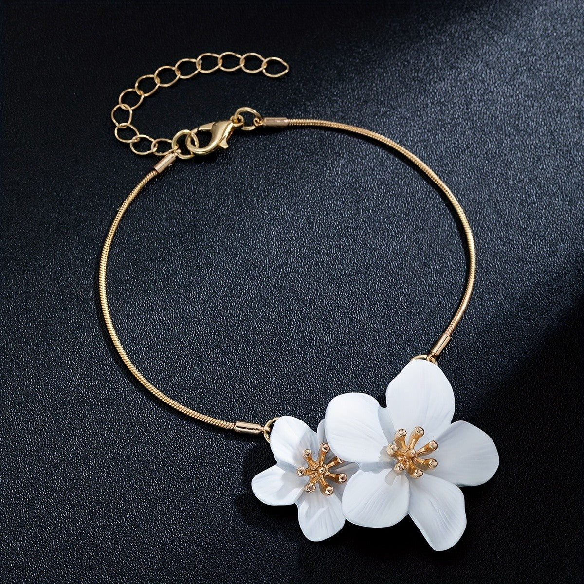 Boho Vintage Double Flower Anklet