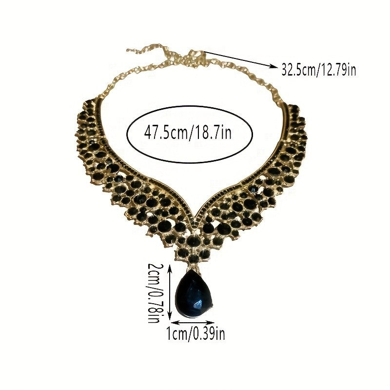 Elegant Black Zircon Collar Necklace
