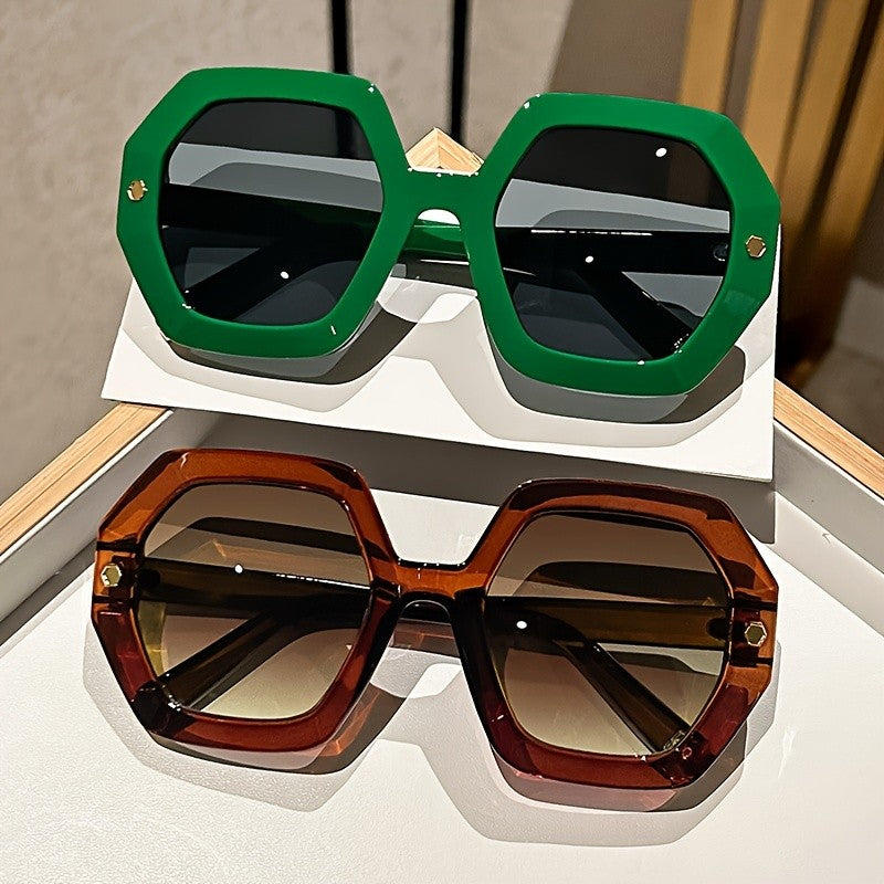 Classy Burgundy Octagon Sunglasses