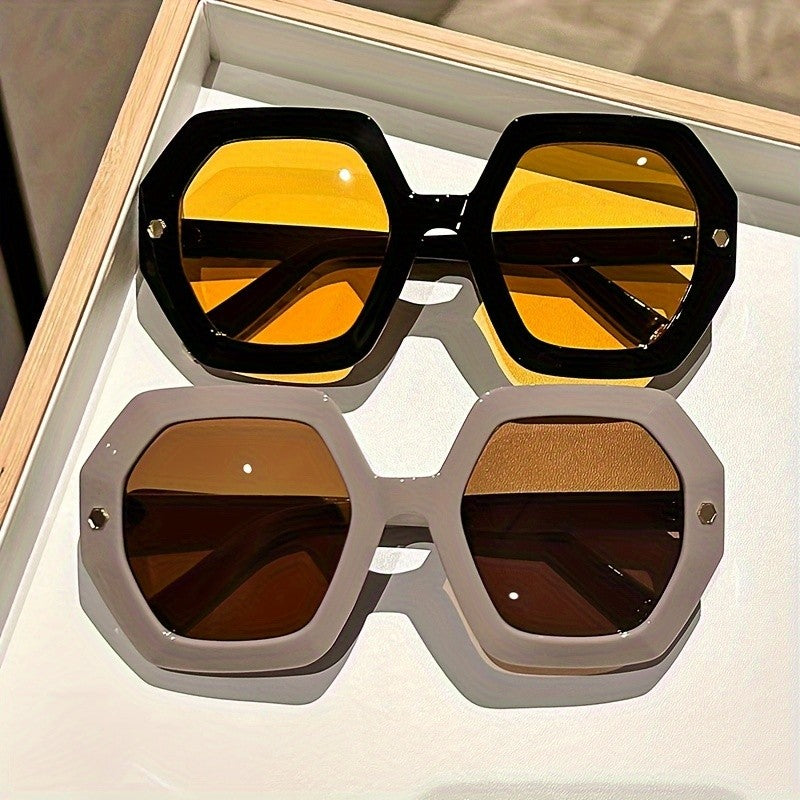 Classy Burgundy Octagon Sunglasses