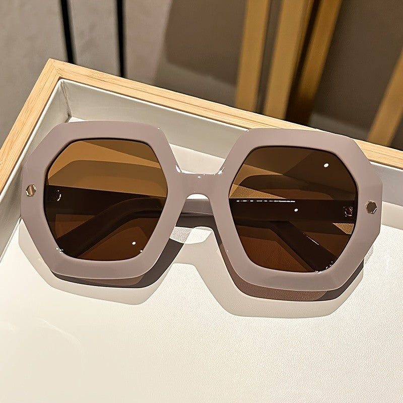 Classy Burgundy Octagon Sunglasses