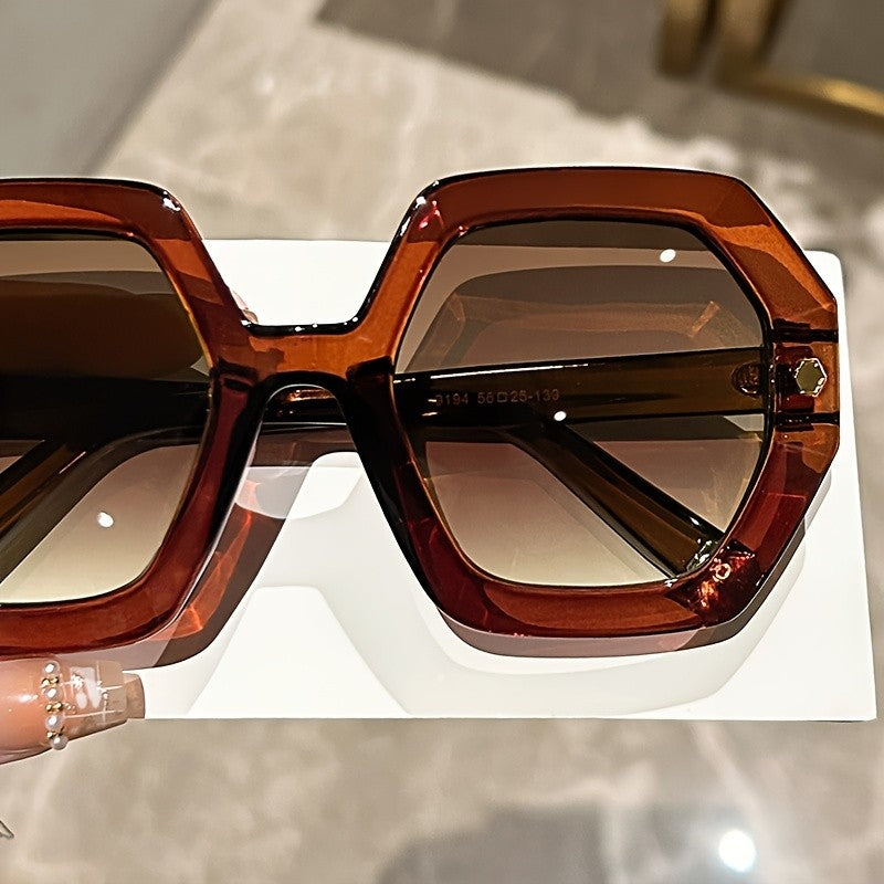 Classy Burgundy Octagon Sunglasses