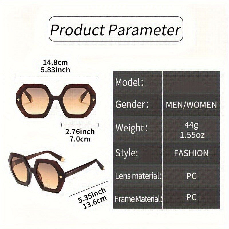 Classy Burgundy Octagon Sunglasses