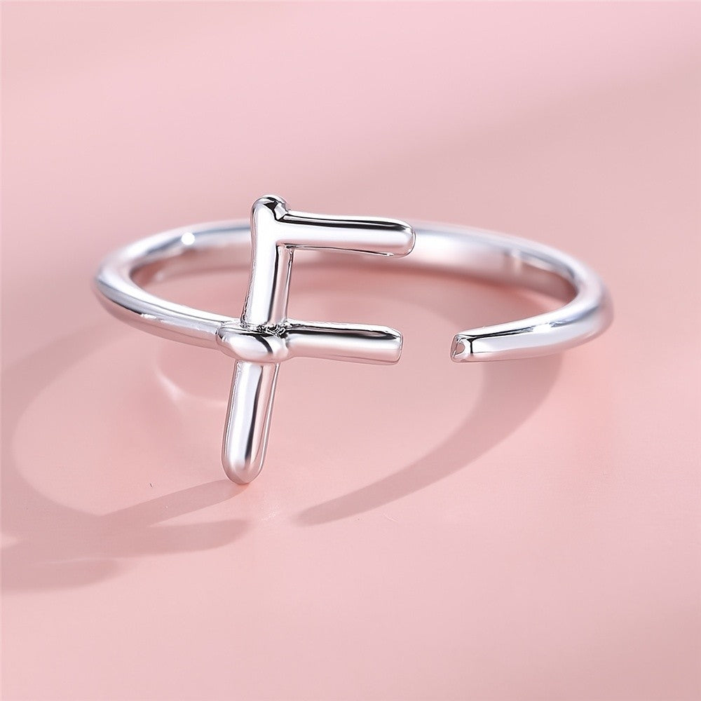 Dainty Adjustable Initial Letter Ring