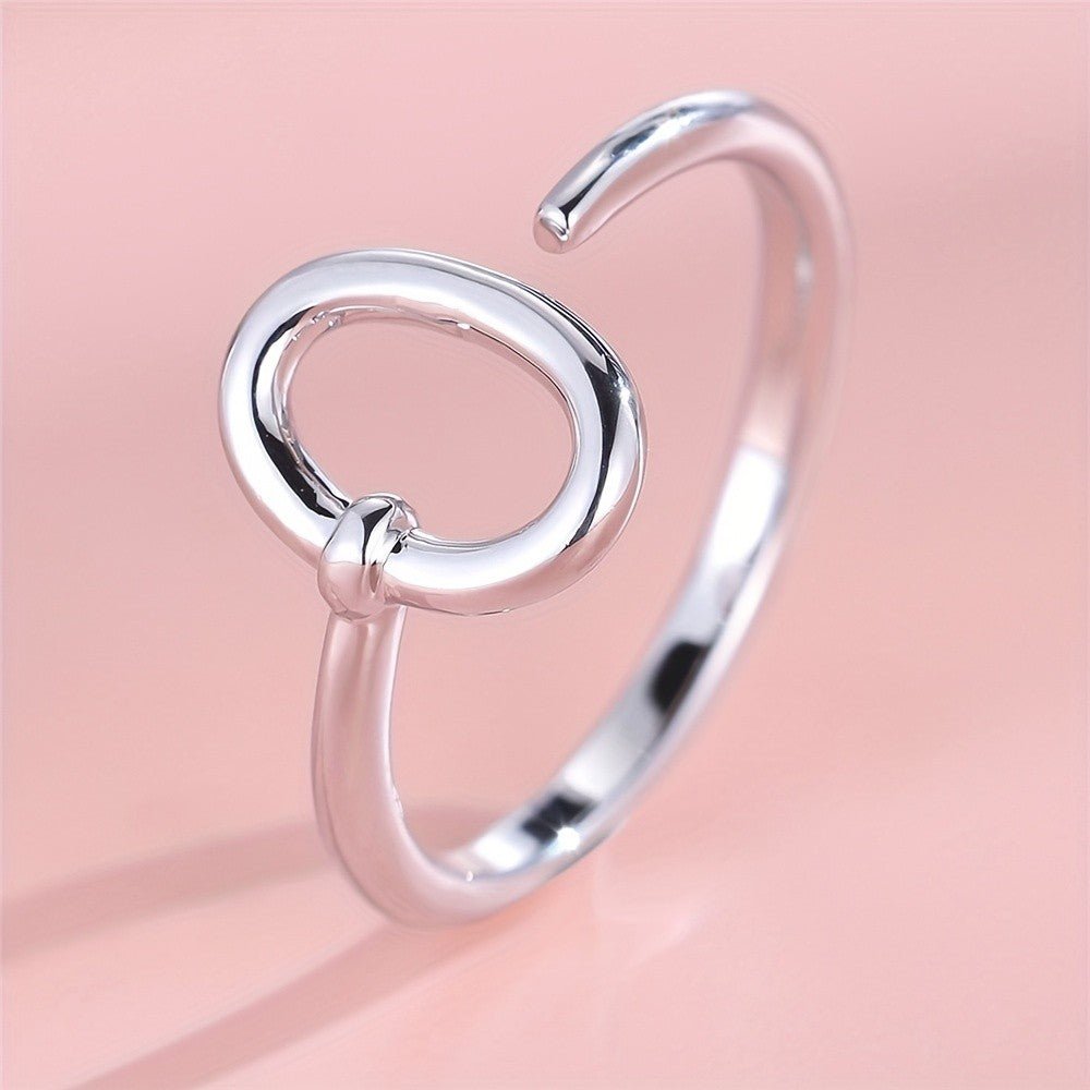 Dainty Adjustable Initial Letter Ring