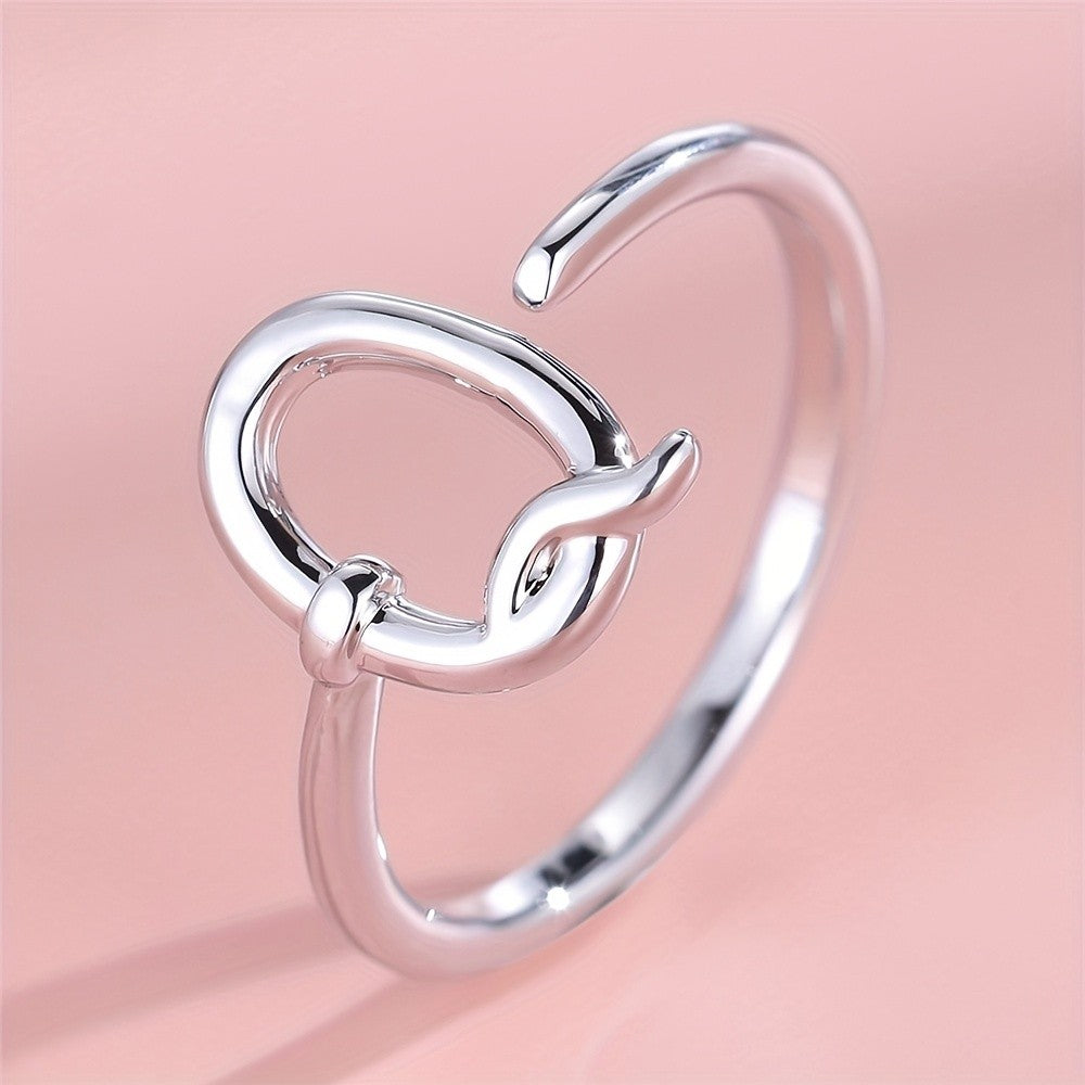 Dainty Adjustable Initial Letter Ring
