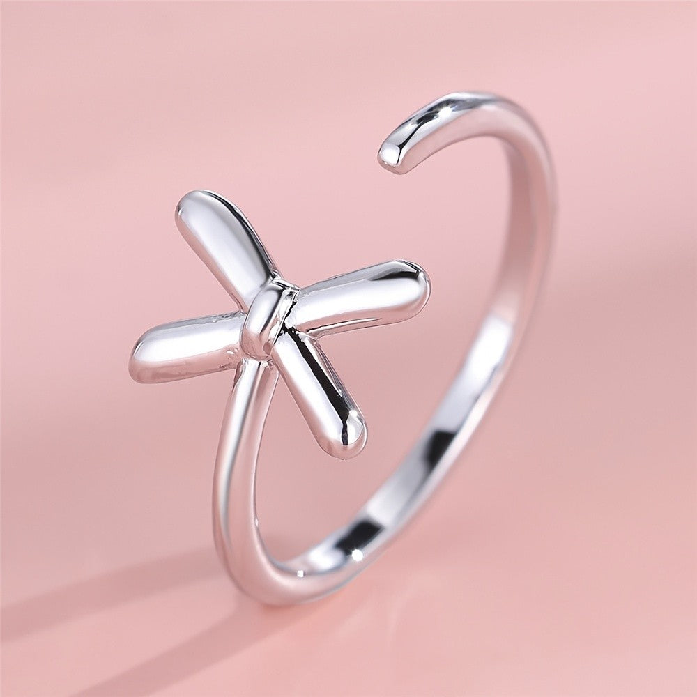 Dainty Adjustable Initial Letter Ring