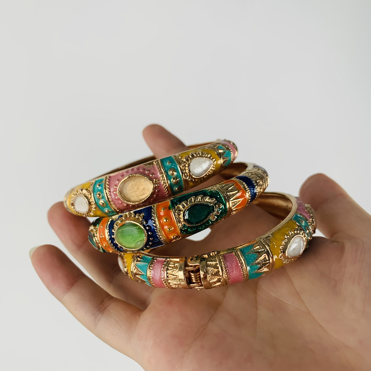 Vintage Boho Mosaic Cuff Bracelet