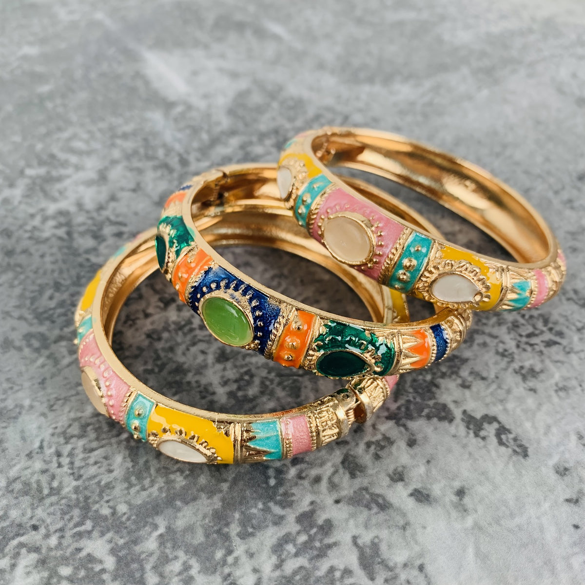Vintage Boho Mosaic Cuff Bracelet