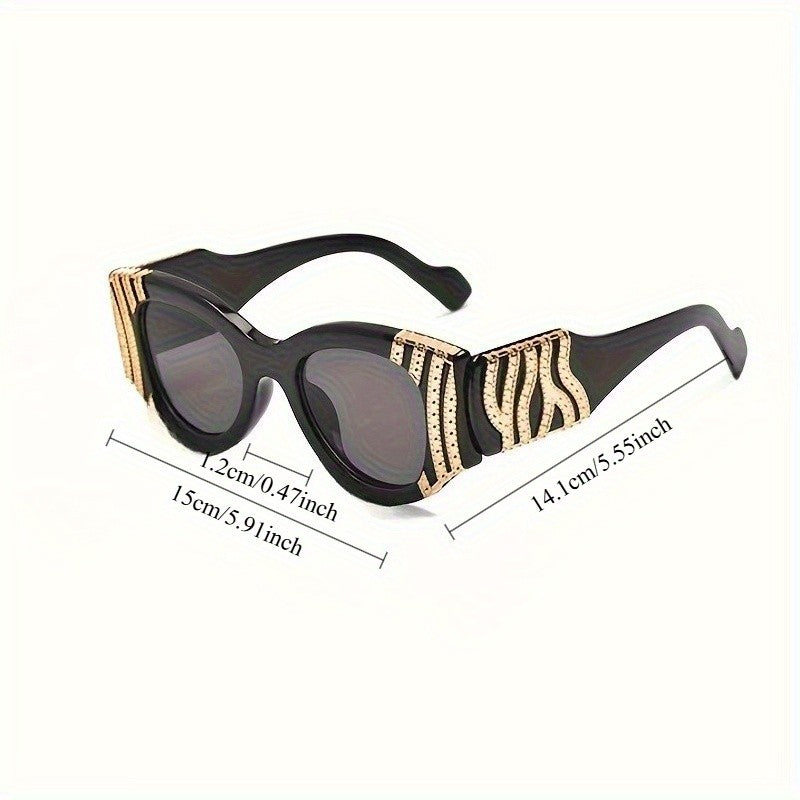 Classy Striped Cat Eye Sunglasses