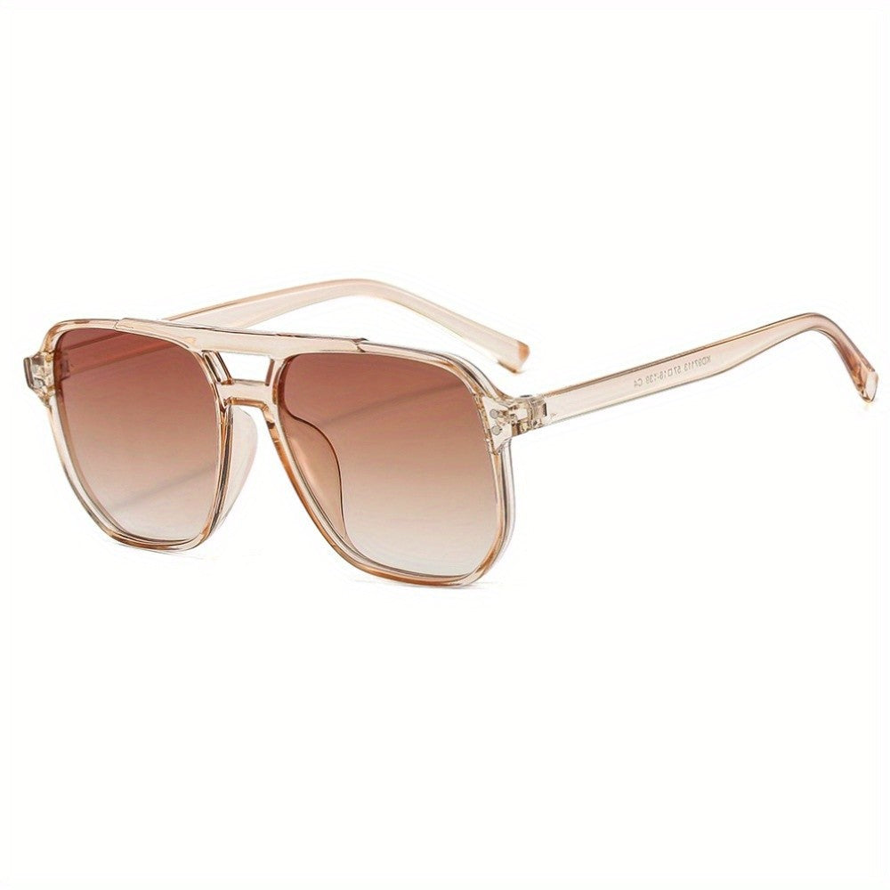 Classy Leopard Print Rectangular Sunglasses