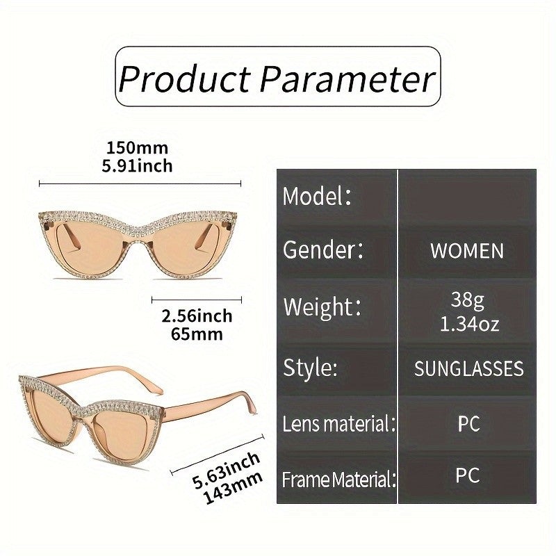 Classy Rhinestone Cat Eye Sunglasses