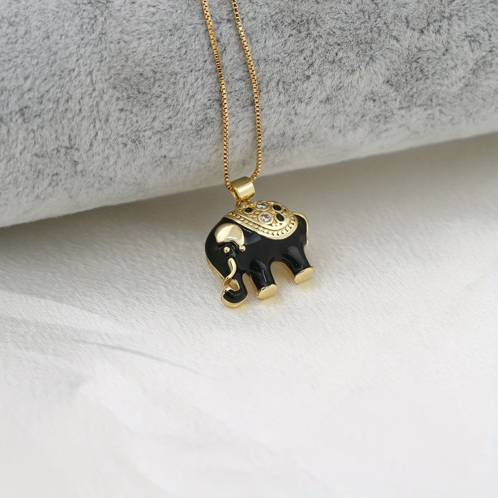 18k Boho Lucky Elephant Necklace