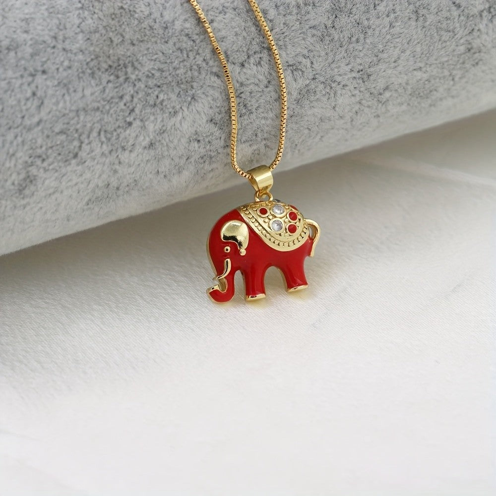 18k Boho Lucky Elephant Necklace