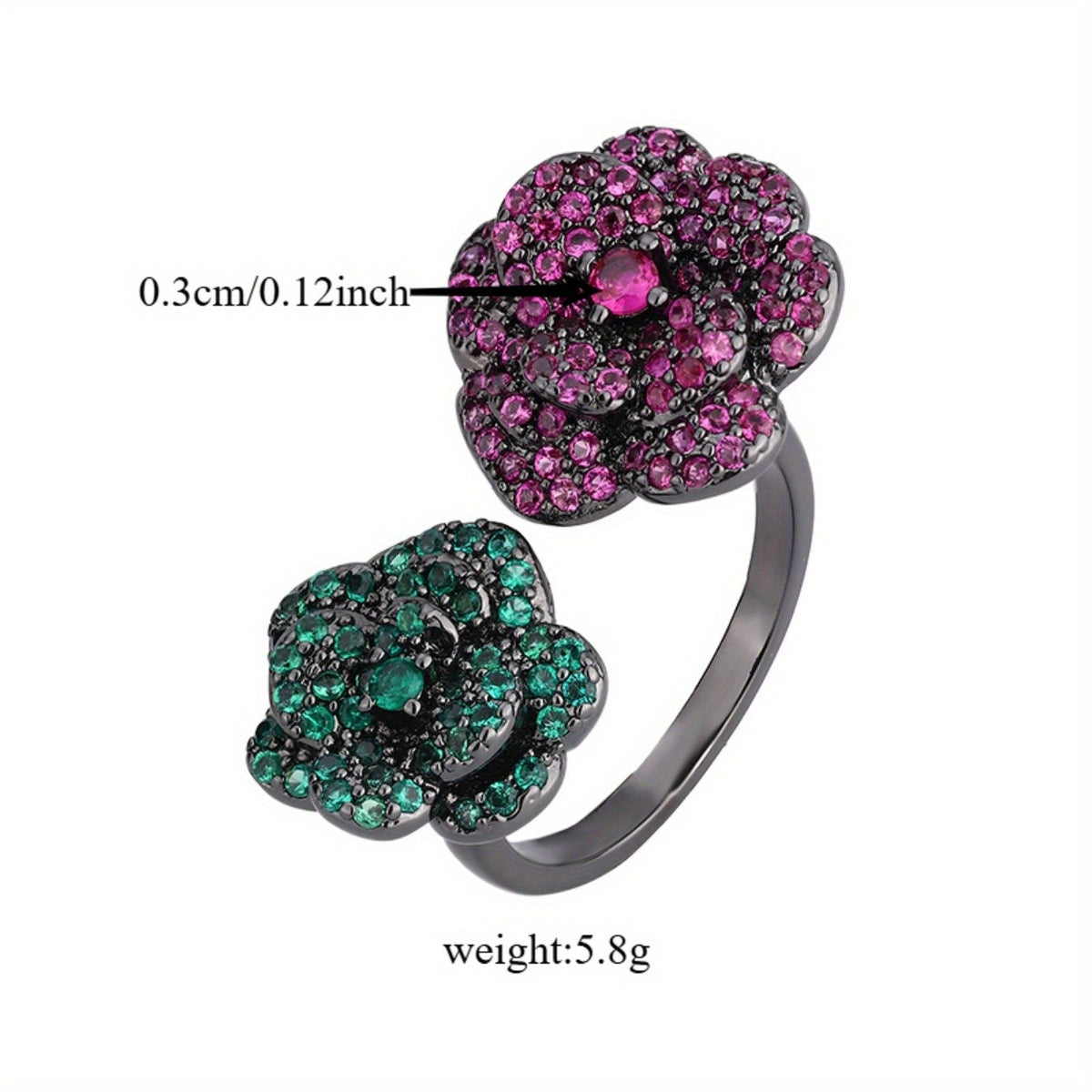 Romantic Dual Tone Flower Ring