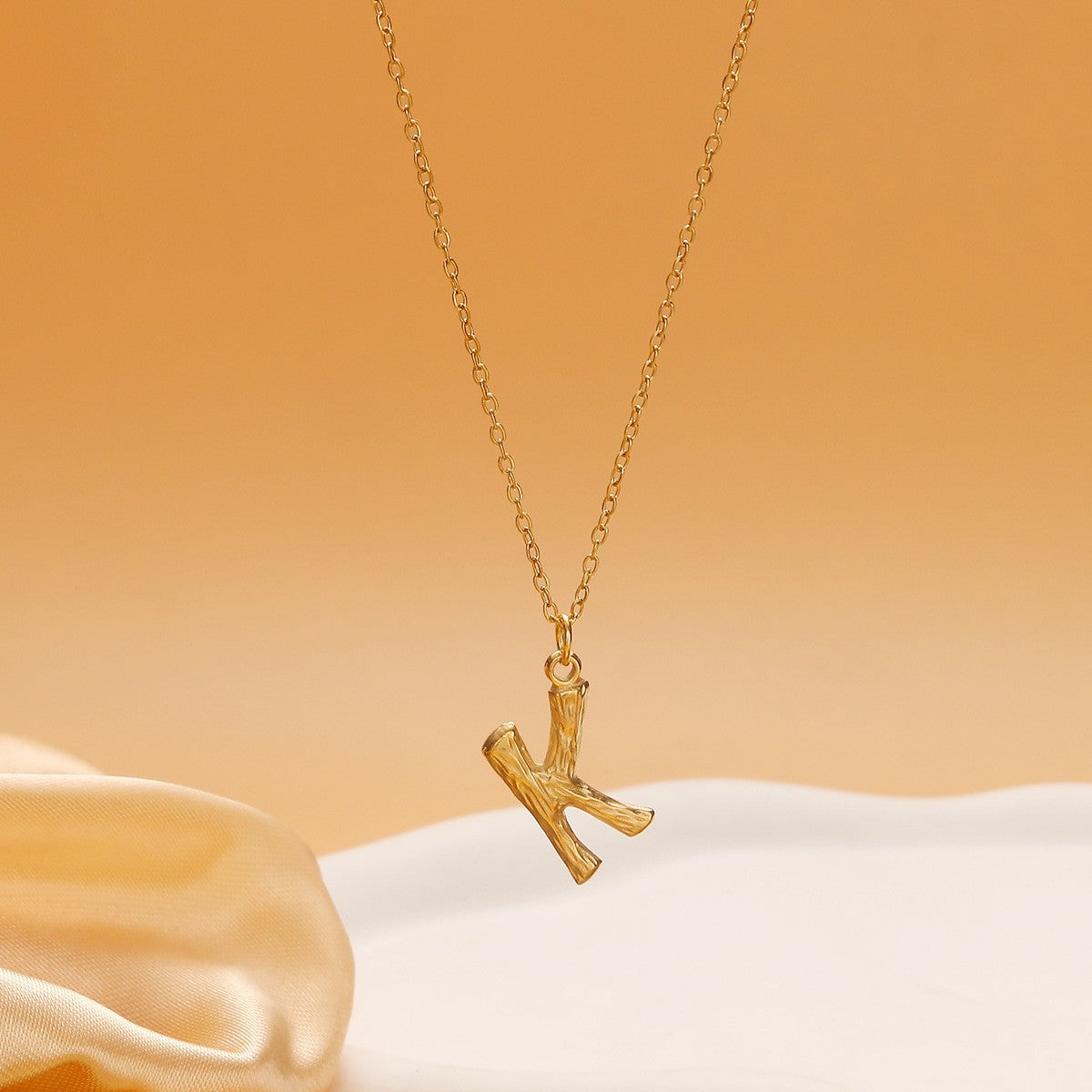 Dainty Twisted Initial Letter Necklace