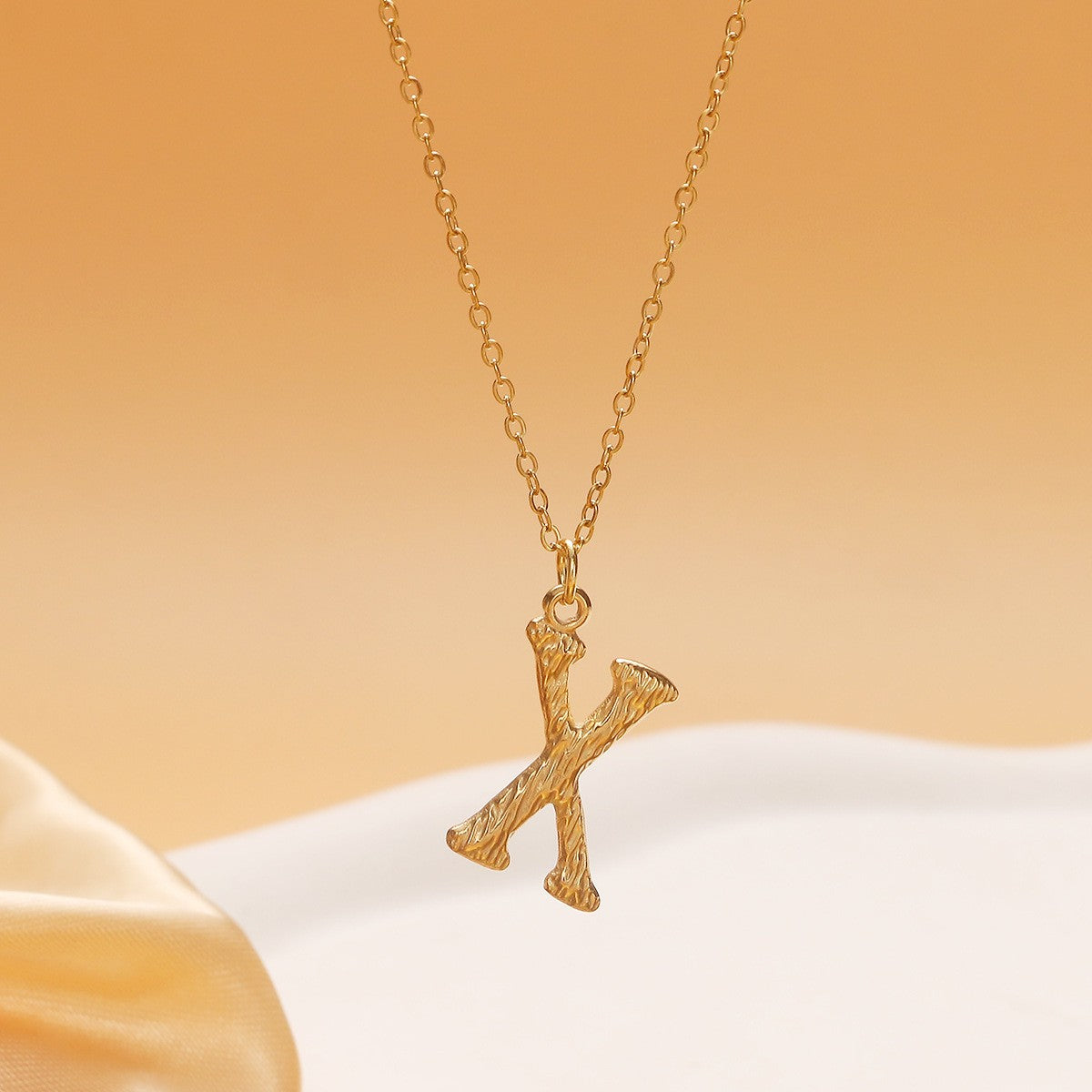 Dainty Twisted Initial Letter Necklace
