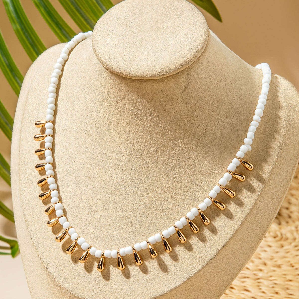 Boho Turquoise Teardrop Bead Necklace