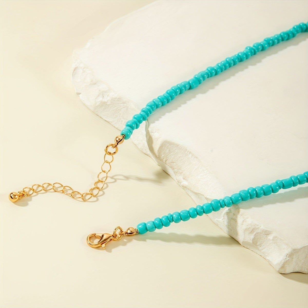 Boho Turquoise Teardrop Bead Necklace