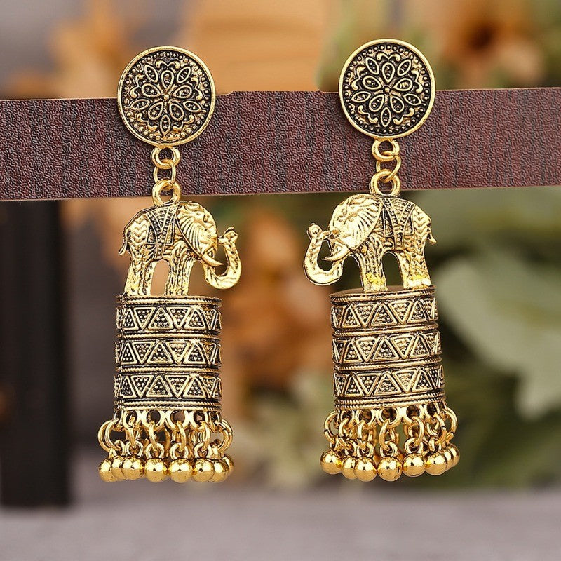 18k Vintage Elephant Jhumka Earrings