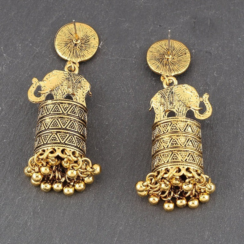 18k Vintage Elephant Jhumka Earrings