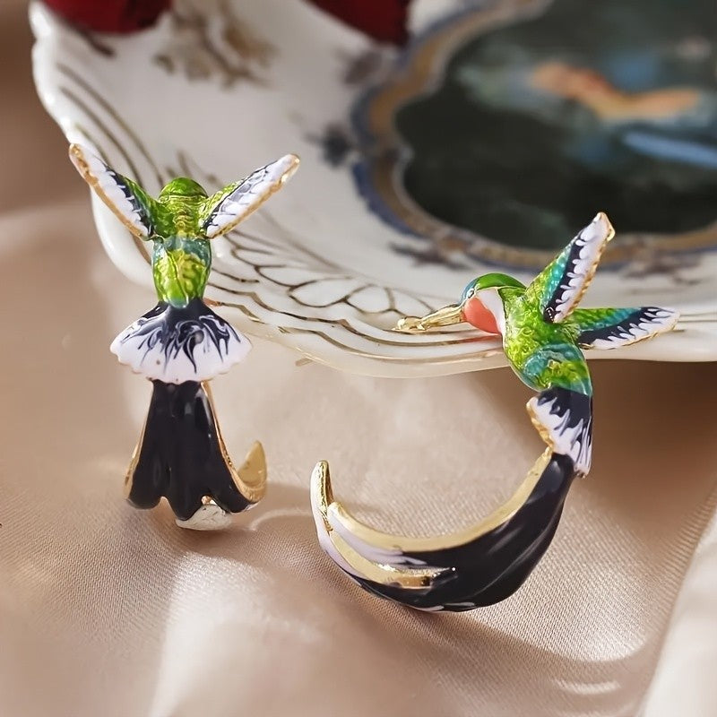 14k Boho Hummingbird Stud Earrings
