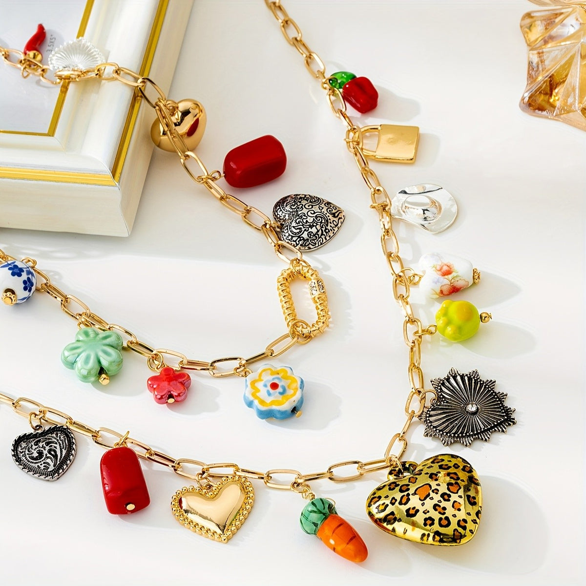 Boho Vintage Multi-Charms Necklace