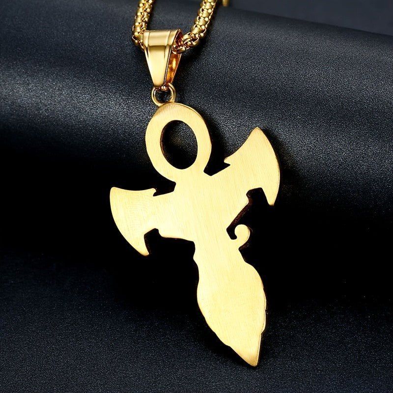 18k Classy Rhinestone Ankh Eye Pendant Necklace