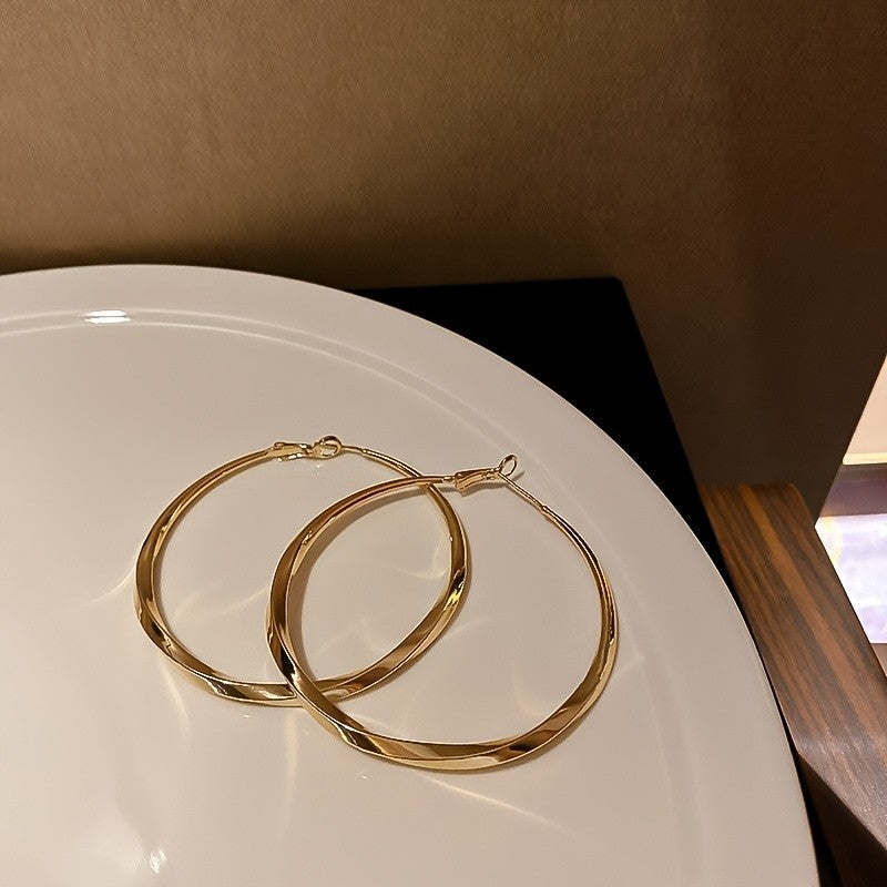 14k Elegant Twisted Hoop Earrings