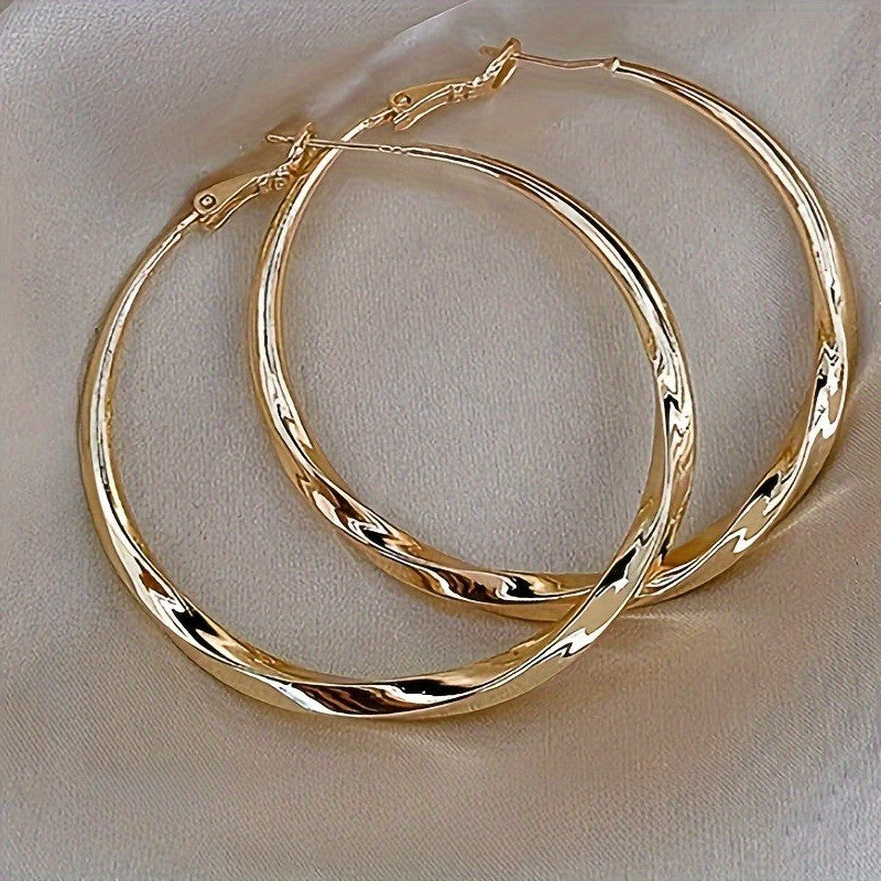 14k Elegant Twisted Hoop Earrings