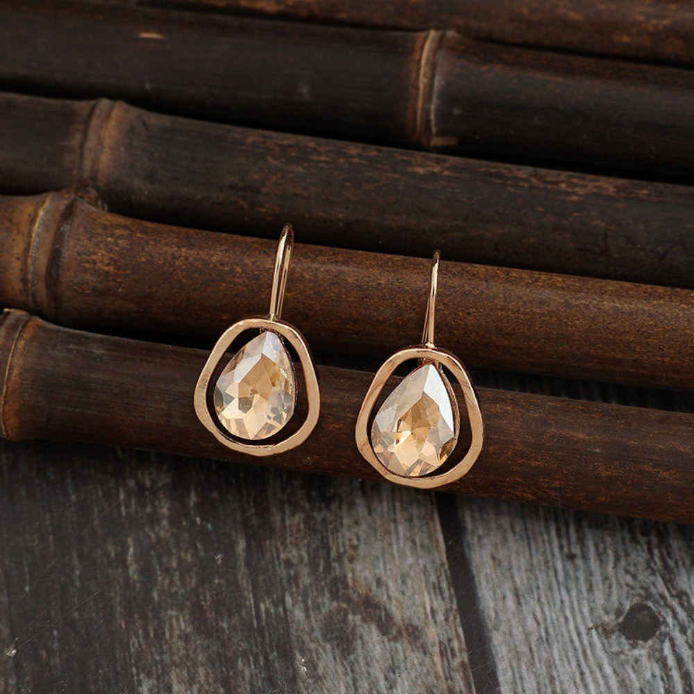Vintage Inspired Amber Teardrop Earrings