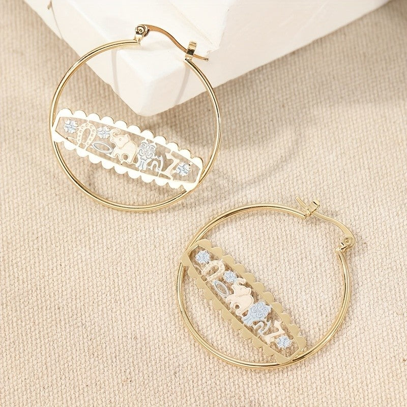 Vintage Inspired Elephant Hoop Earrings