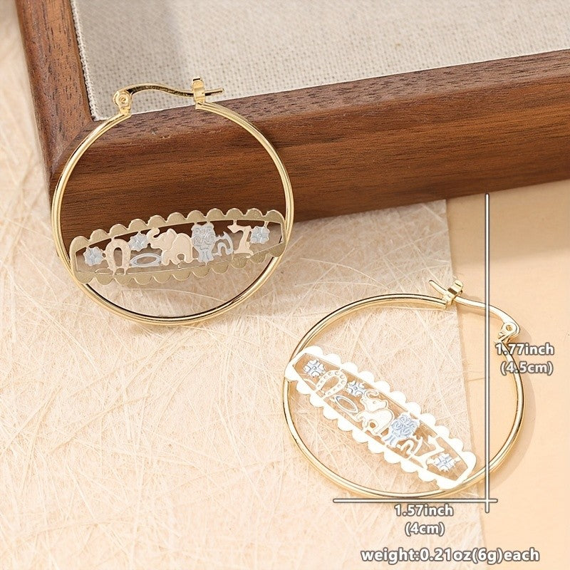 Vintage Inspired Elephant Hoop Earrings
