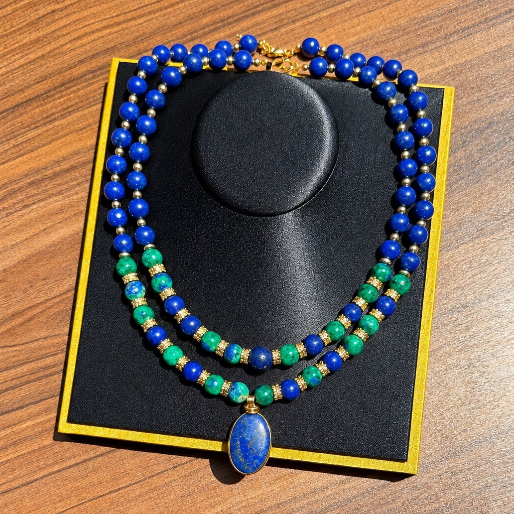 Boho Lapis Lazuli Layered Necklace