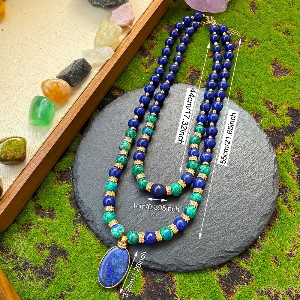 Boho Lapis Lazuli Layered Necklace