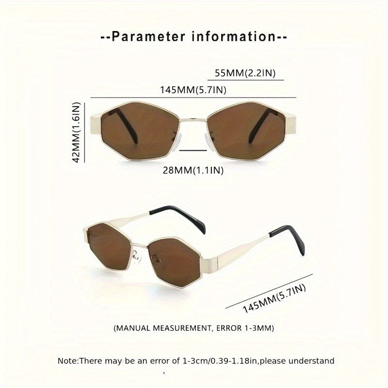 2pc Vintage Geometric Sunglasses Set