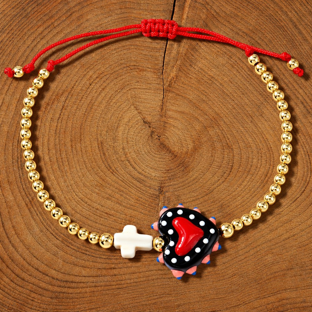 Cute Polka Dot Heart Bracelet