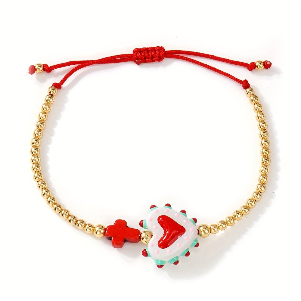 Cute Polka Dot Heart Bracelet