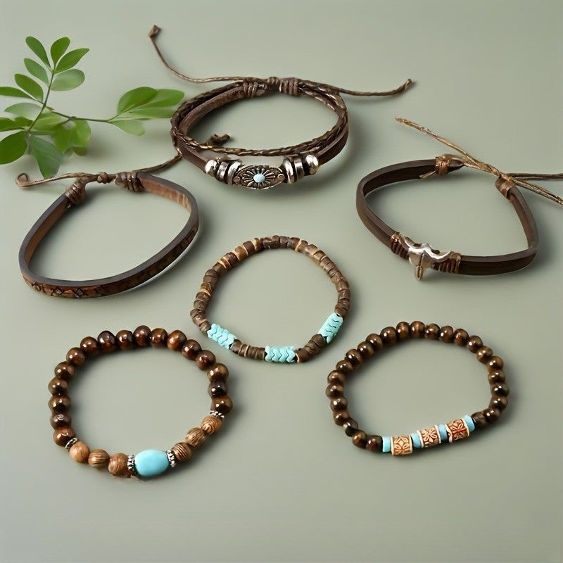 6pc Boho Western Bull Head Bracelet Set