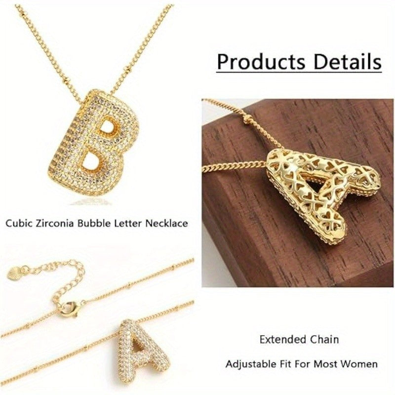 Dainty Paved Initial Letter Necklace