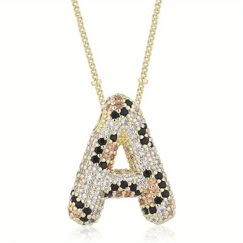 Dainty Paved Initial Letter Necklace