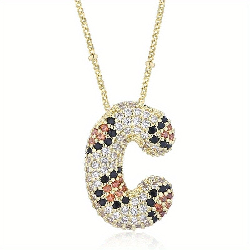 Dainty Paved Initial Letter Necklace