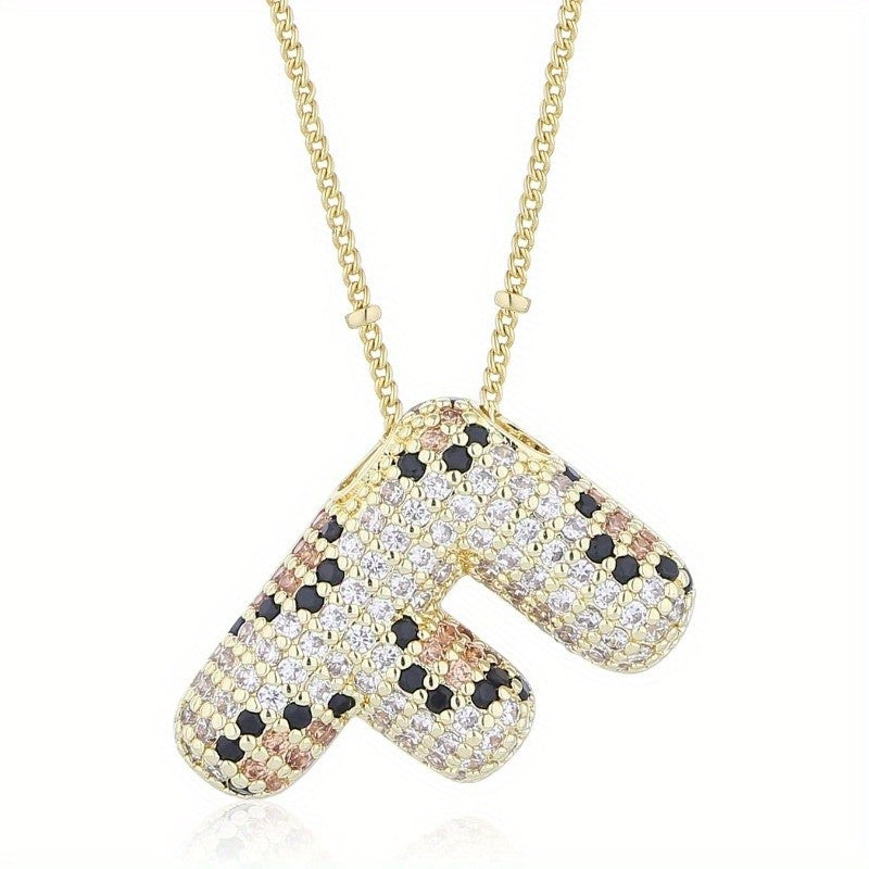 Dainty Paved Initial Letter Necklace