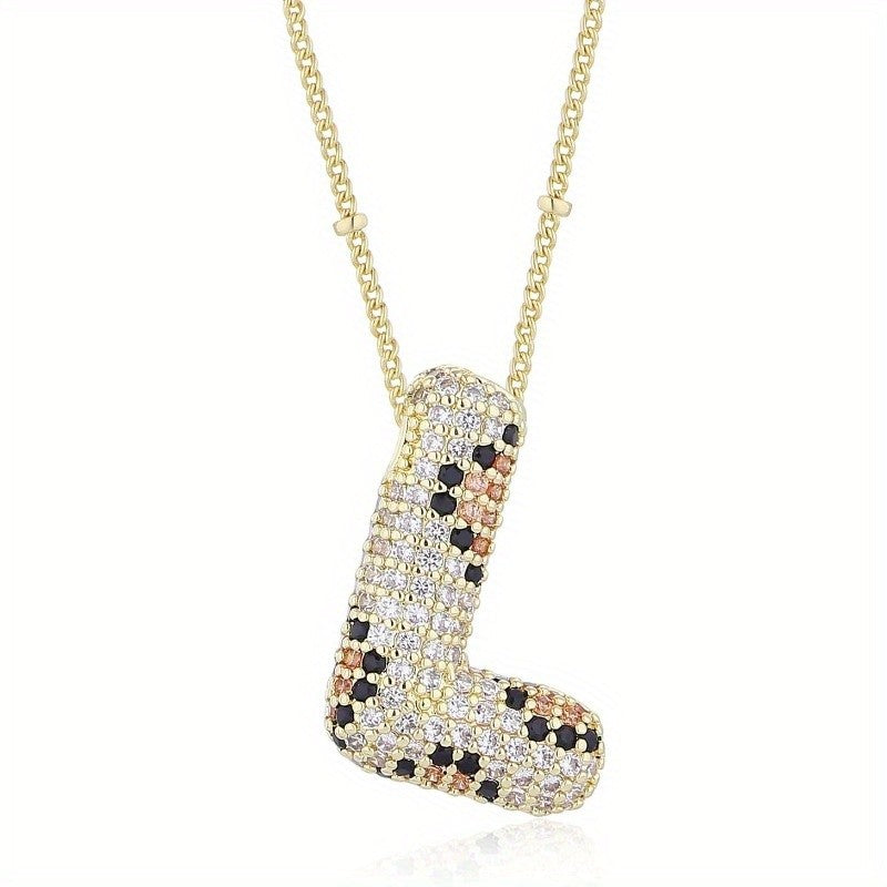 Dainty Paved Initial Letter Necklace