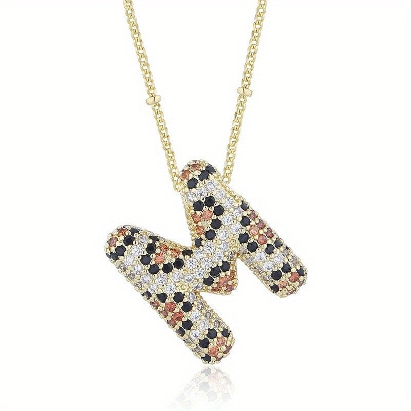 Dainty Paved Initial Letter Necklace